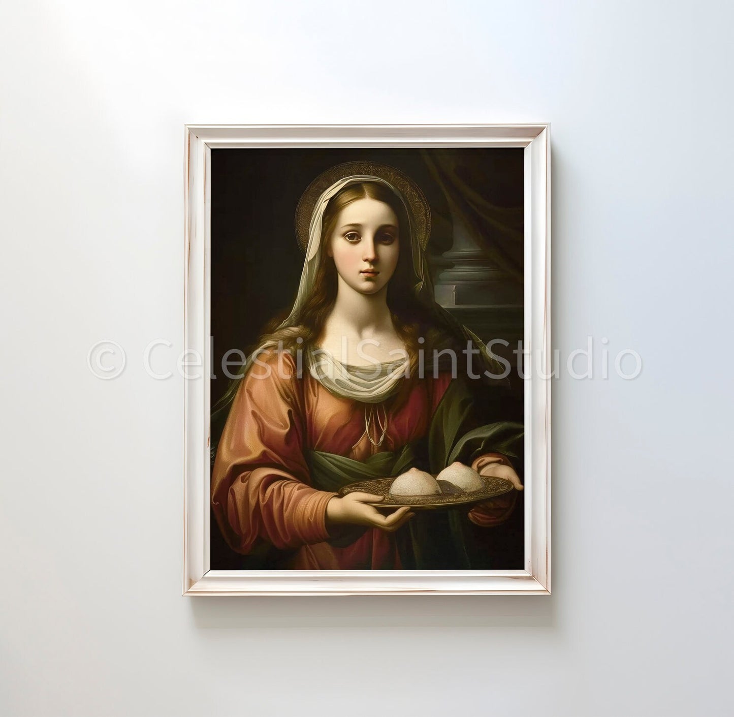 St. Agatha | DIGITAL OIL PAINT | Catholic Printable | Digital Download | Patron Saint | Catholic Art