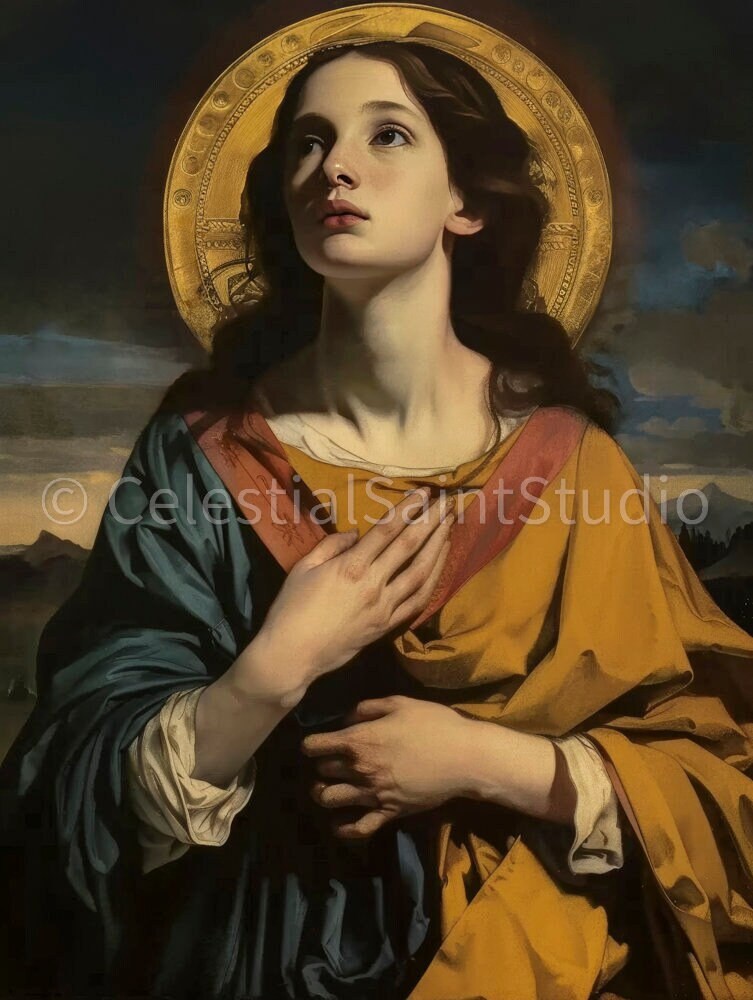 St. Agatha | DIGITAL OIL PAINT | Catholic Printable | Digital Download | Patron Saint | Catholic Art