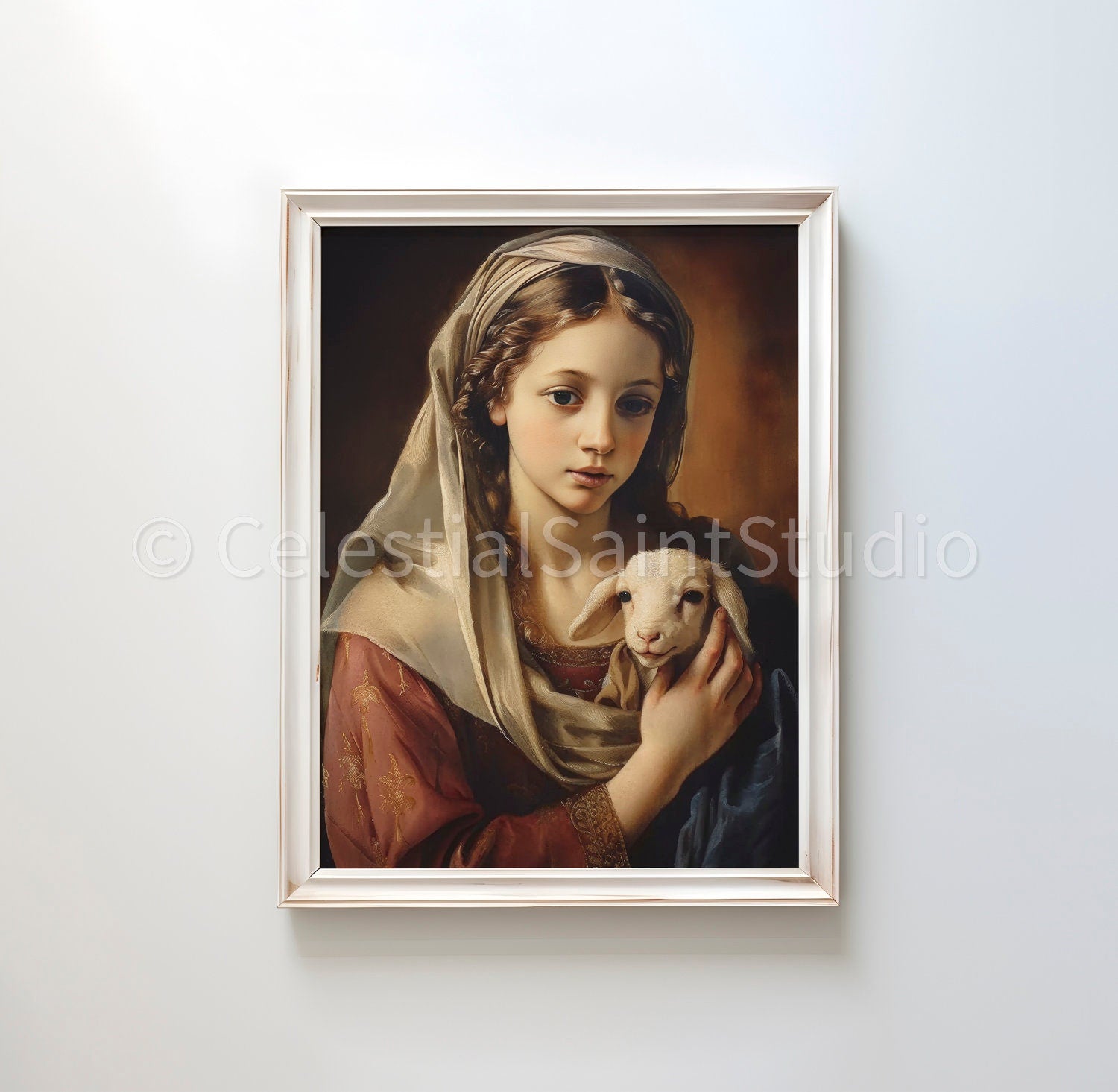 St. Agnes | DIGITAL OIL PAINT | Catholic Printable | Digital Download | Patron Saint | Catholic Art