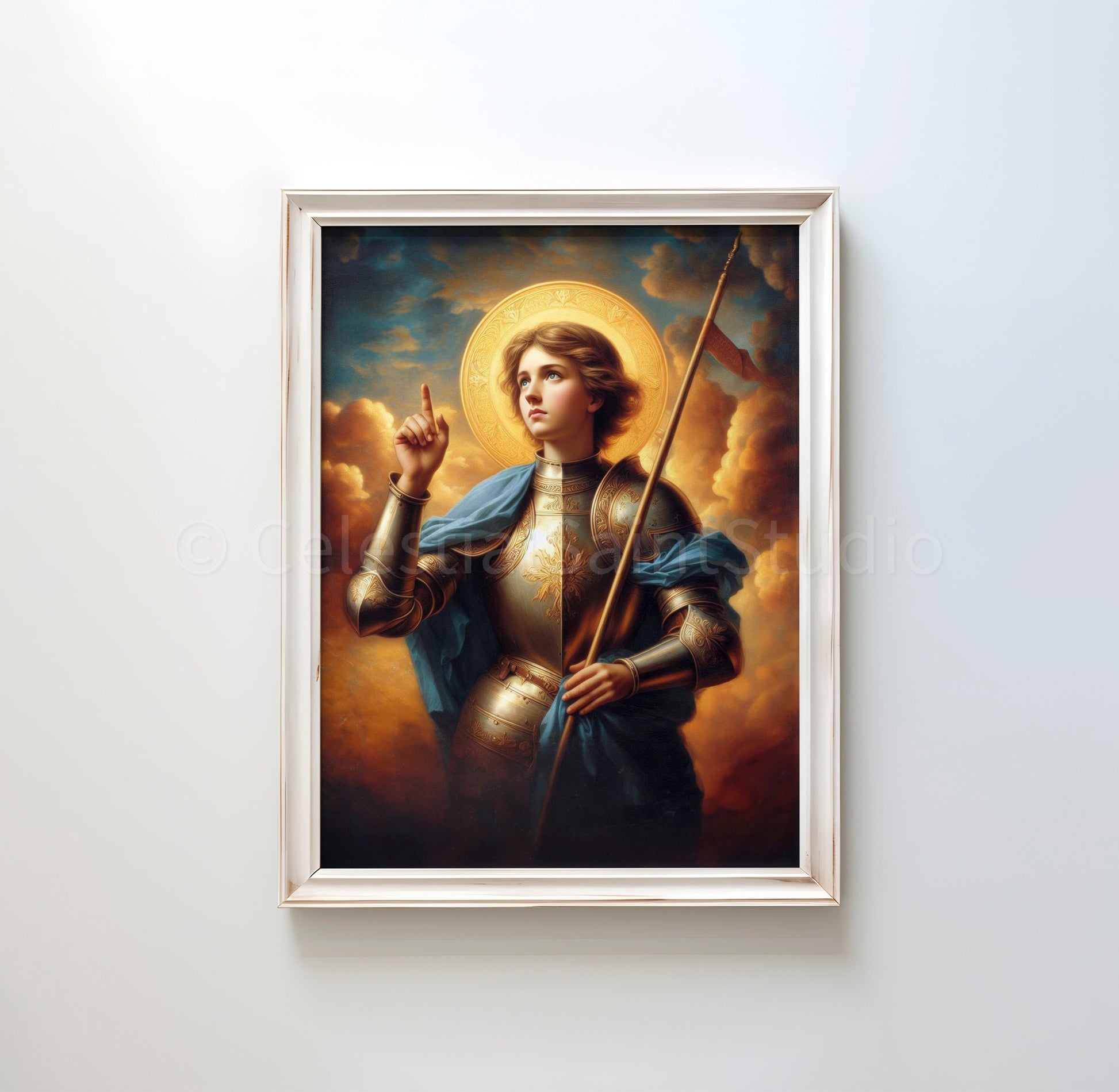 St. Joan of Arc | DIGITAL OIL PAINT | Catholic Printable | Patron Saint