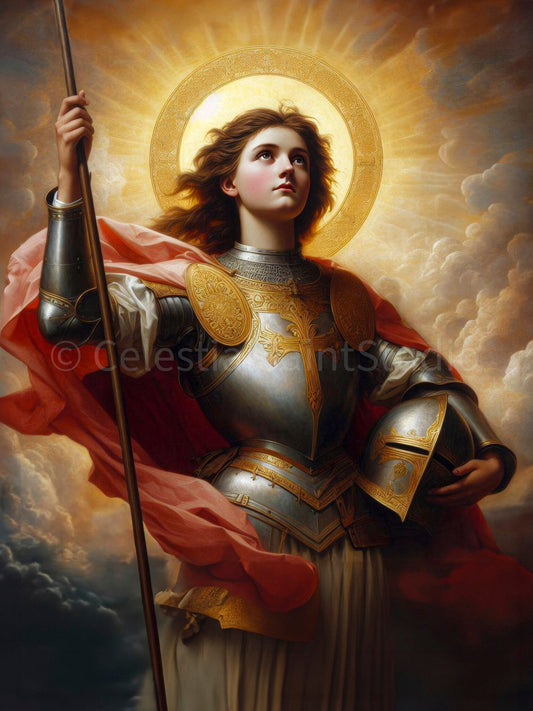 St. Joan of Arc | DIGITAL OIL PAINT | Catholic Printable | Patron Saint