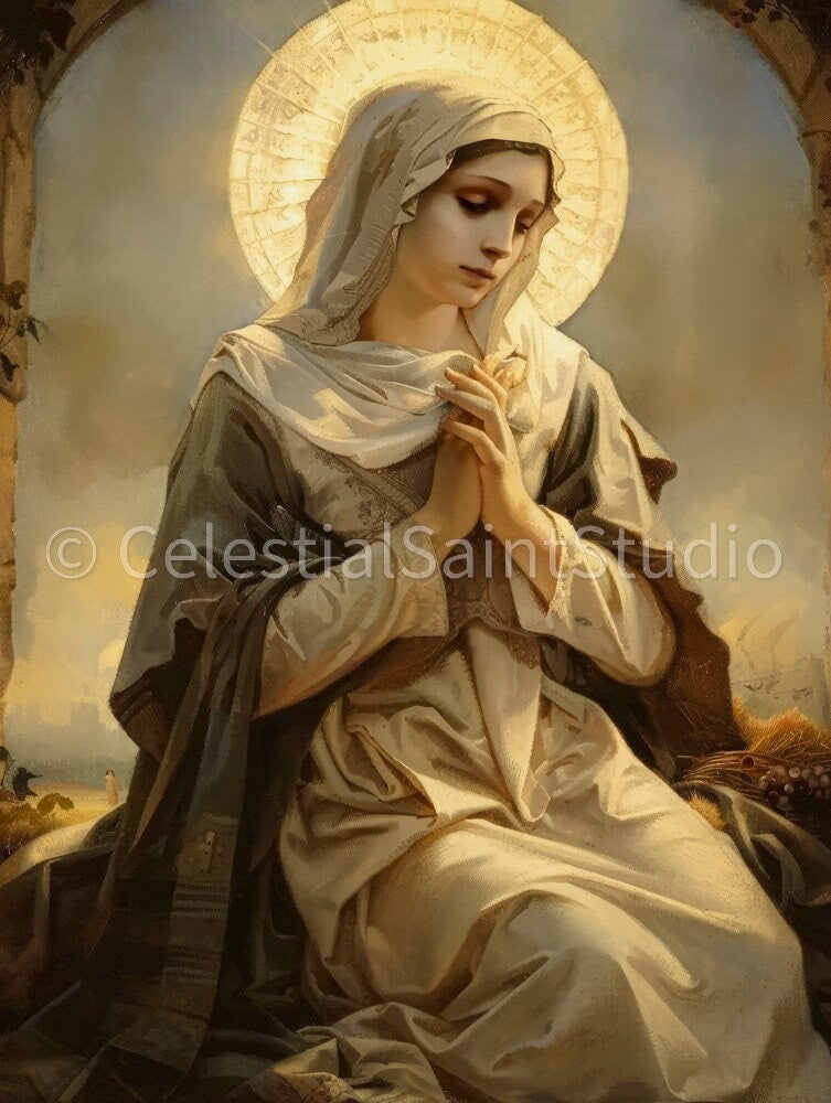 St. Angela of Foligno | DIGITAL OIL PAINT | Catholic Printable | Catholic Art | Patron Saint | Digital Download