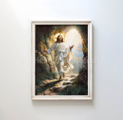 The Resurrection of Jesus | Christian Art | Bible Art | Empty Tomb | Digital Download