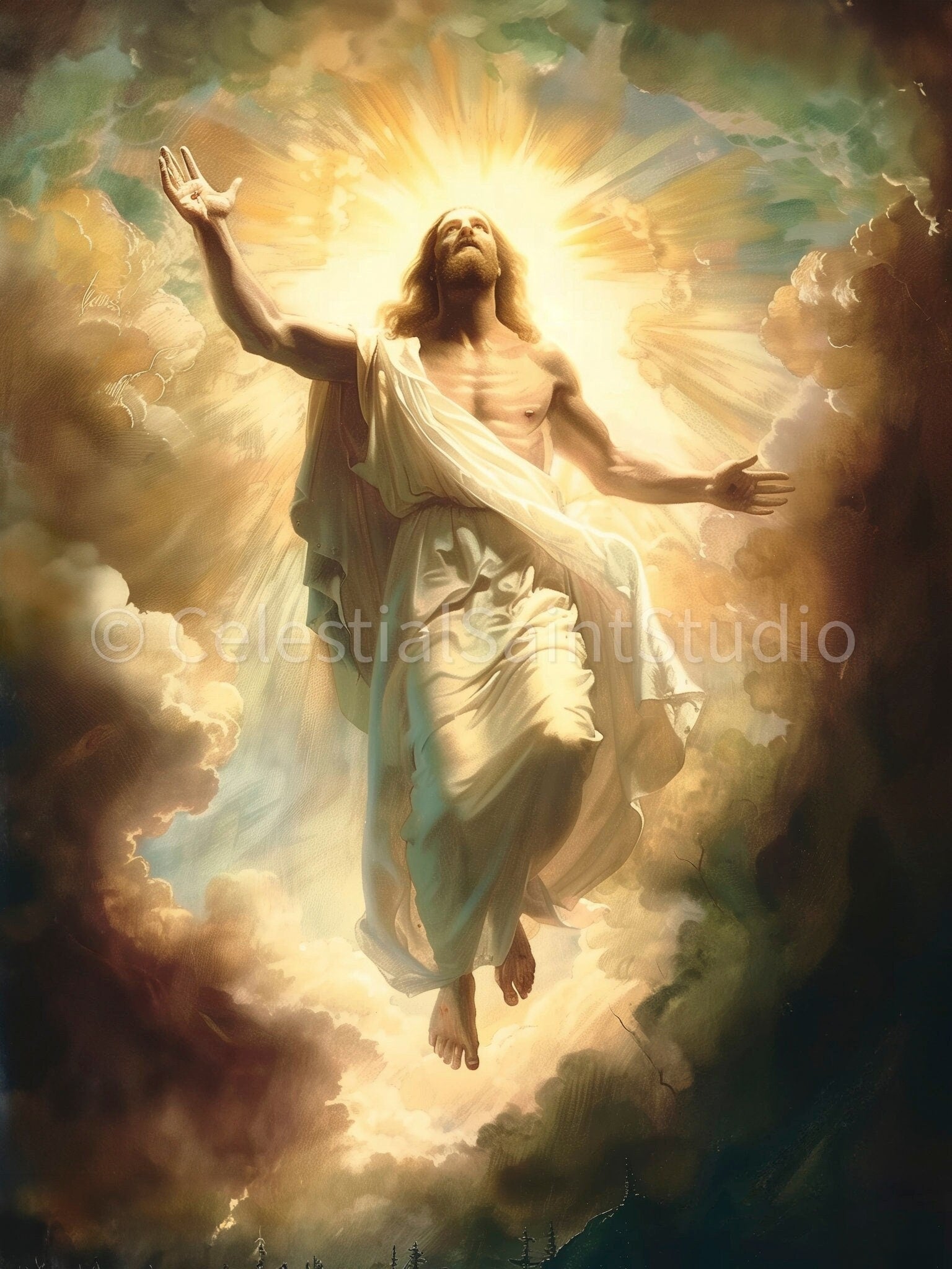 The Resurrection of Jesus | Christian Art | Bible Art | Empty Tomb | Digital Download