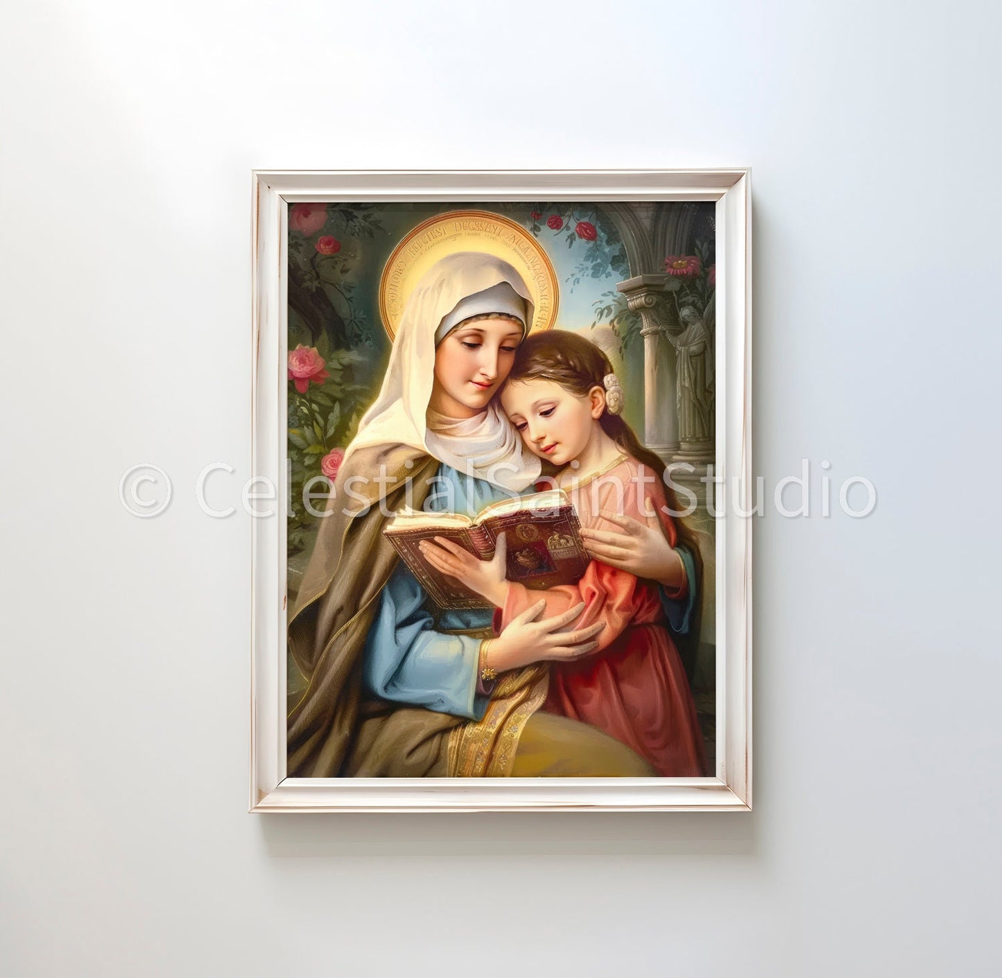 St. Anne | DIGITAL OIL PAINT | Catholic Printable | Catholic Art | Patron Saint | Digital Download