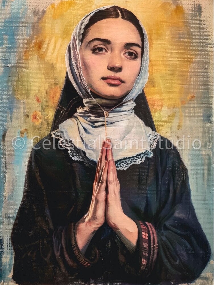 St. Bernadette | DIGITAL OIL PAINT | Catholic Printable | Catholic Art | Patron Saint | Digital Download