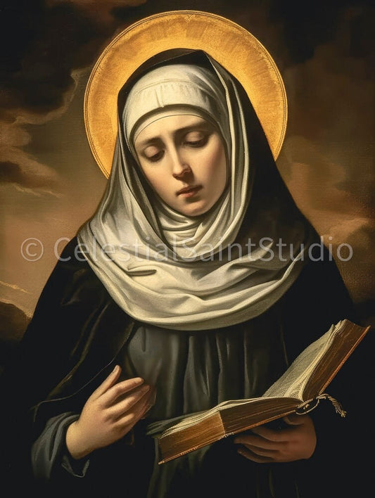 St. Bridget of Sweden | DIGITAL OIL PAINT | Catholic Printable | Catholic Art | Patron Saint