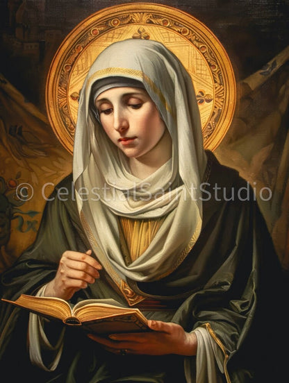 St. Bridget of Sweden | DIGITAL OIL PAINT | Catholic Printable | Catholic Art | Patron Saint