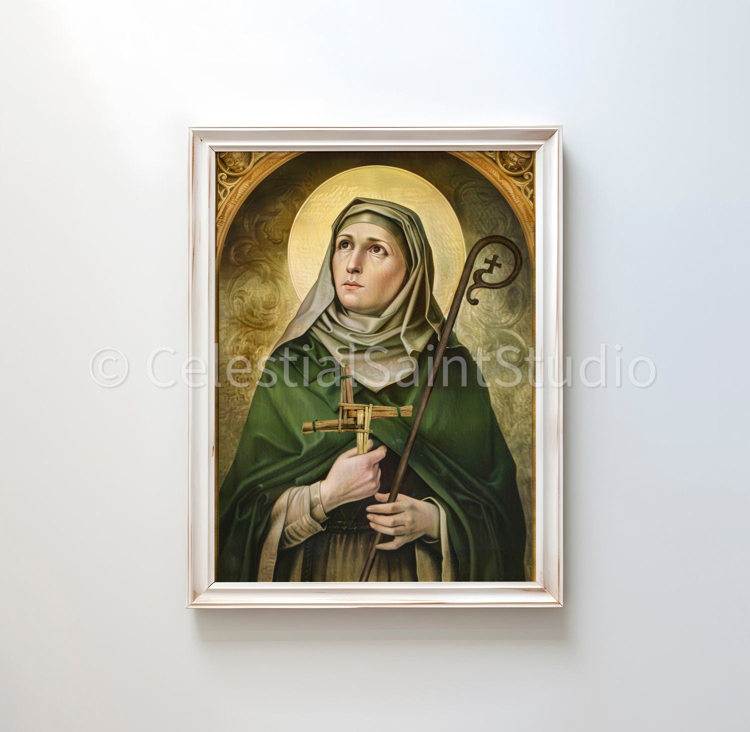 St. Brigid of Ireland | DIGITAL OIL PAINT | Catholic Printable | Catholic Art | Patron Saint