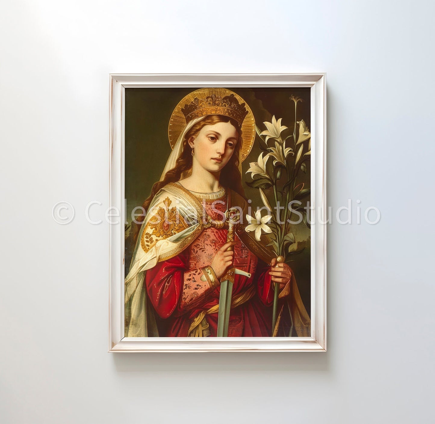 St. Catherine of Alexandria | DIGITAL OIL PAINT | Catholic Printable | Catholic Art | Patron Saint