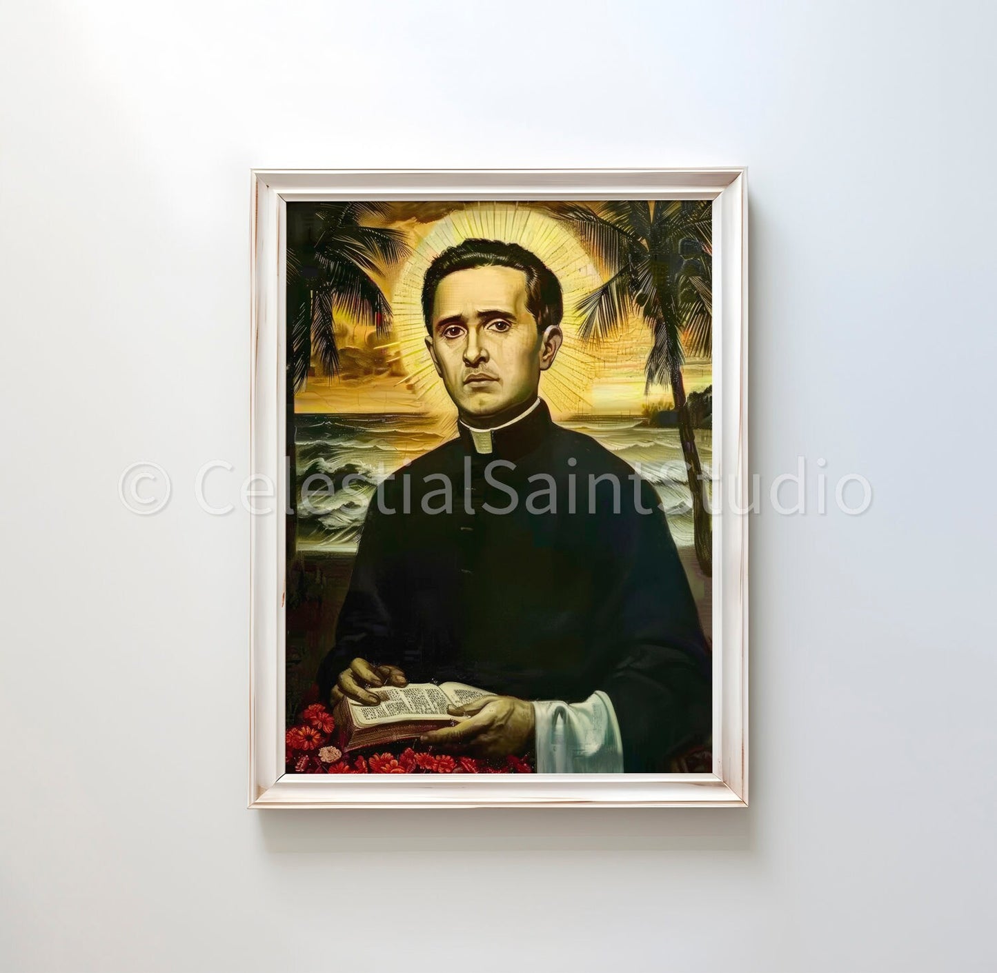 St. Damien of Molokai | DIGITAL OIL PAINT | Catholic Printable | Catholic Art | Patron Saint | Digital Download