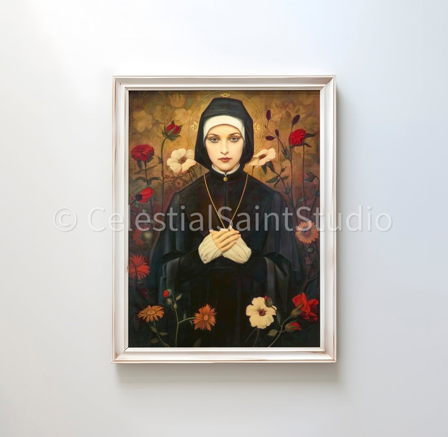 St. Elizabeth Ann Seton | DIGITAL OIL PAINT | Catholic Printable | Catholic Art | Patron Saint | Digital Download