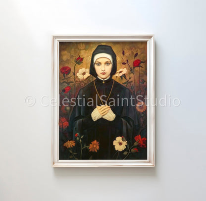 St. Elizabeth Ann Seton | DIGITAL OIL PAINT | Catholic Printable | Catholic Art | Patron Saint | Digital Download