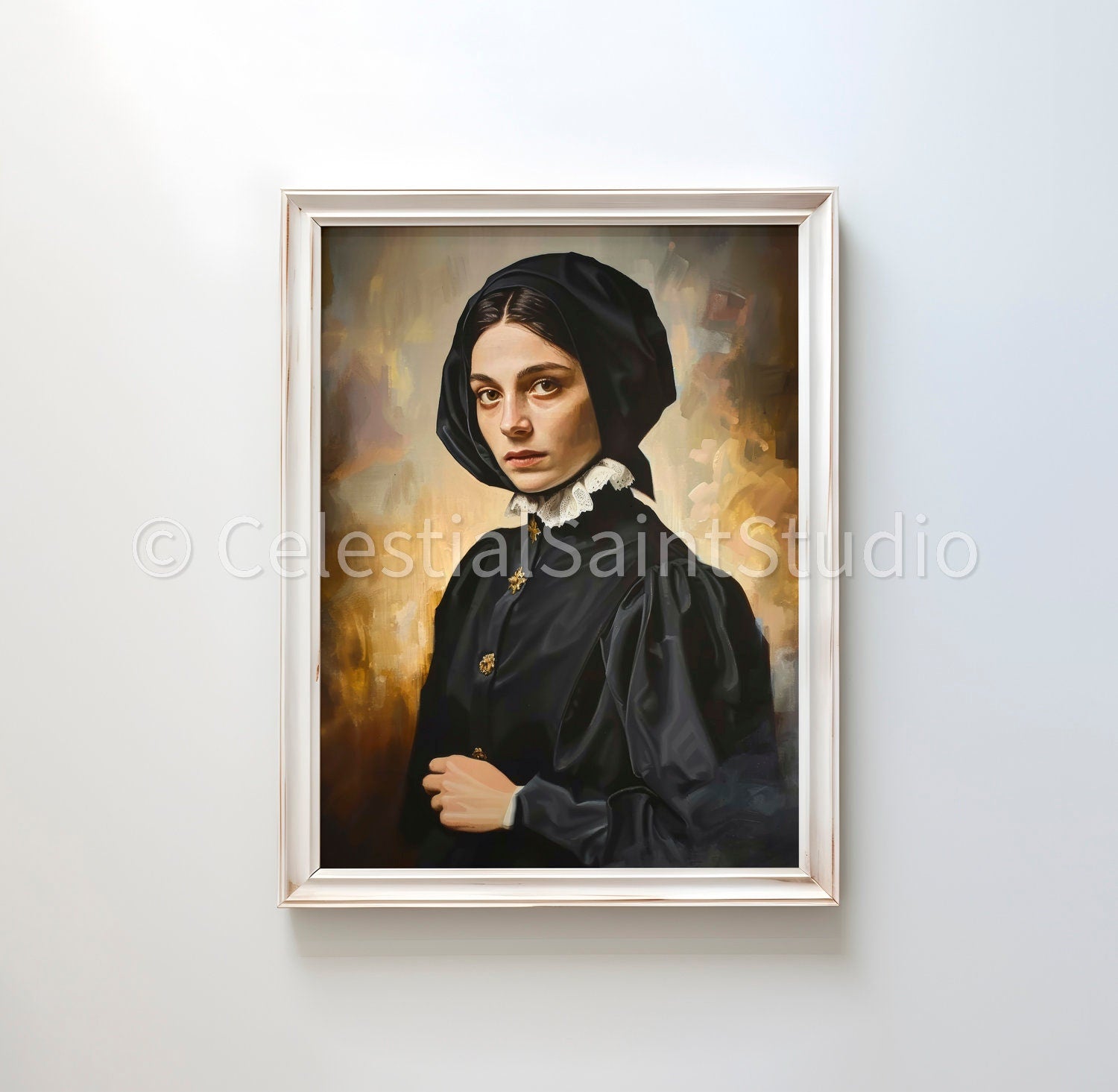 St. Elizabeth Ann Seton | DIGITAL OIL PAINT | Catholic Printable | Catholic Art | Patron Saint | Digital Download