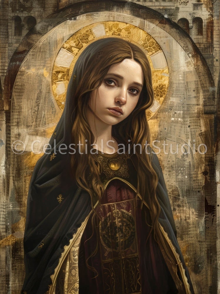 St. Eulalia | DIGITAL OIL PAINT | Catholic Printable | Digital Download | Patron Saint | Catholic Art