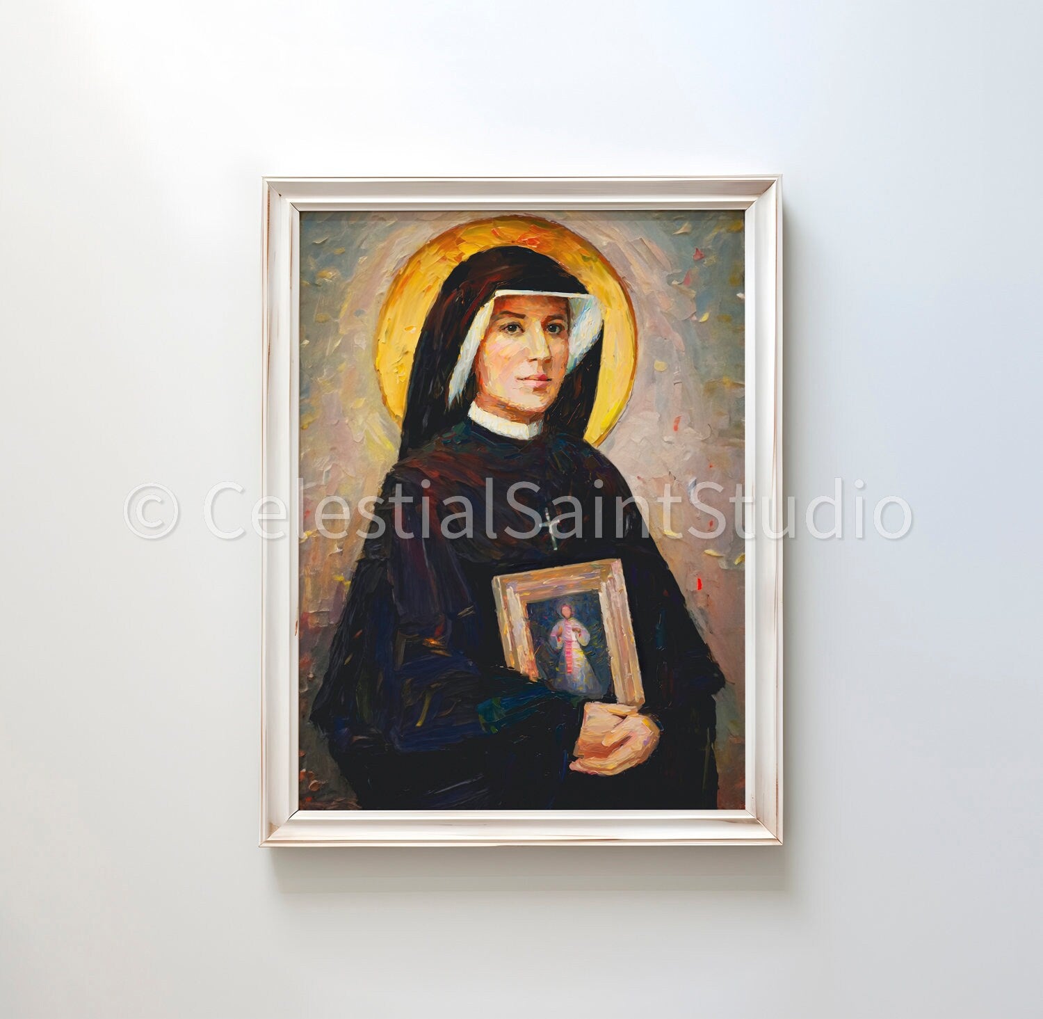 St. Faustina Kowalska | DIGITAL OIL PAINT | Catholic Printable | Digital Download | Patron Saint | Catholic Art