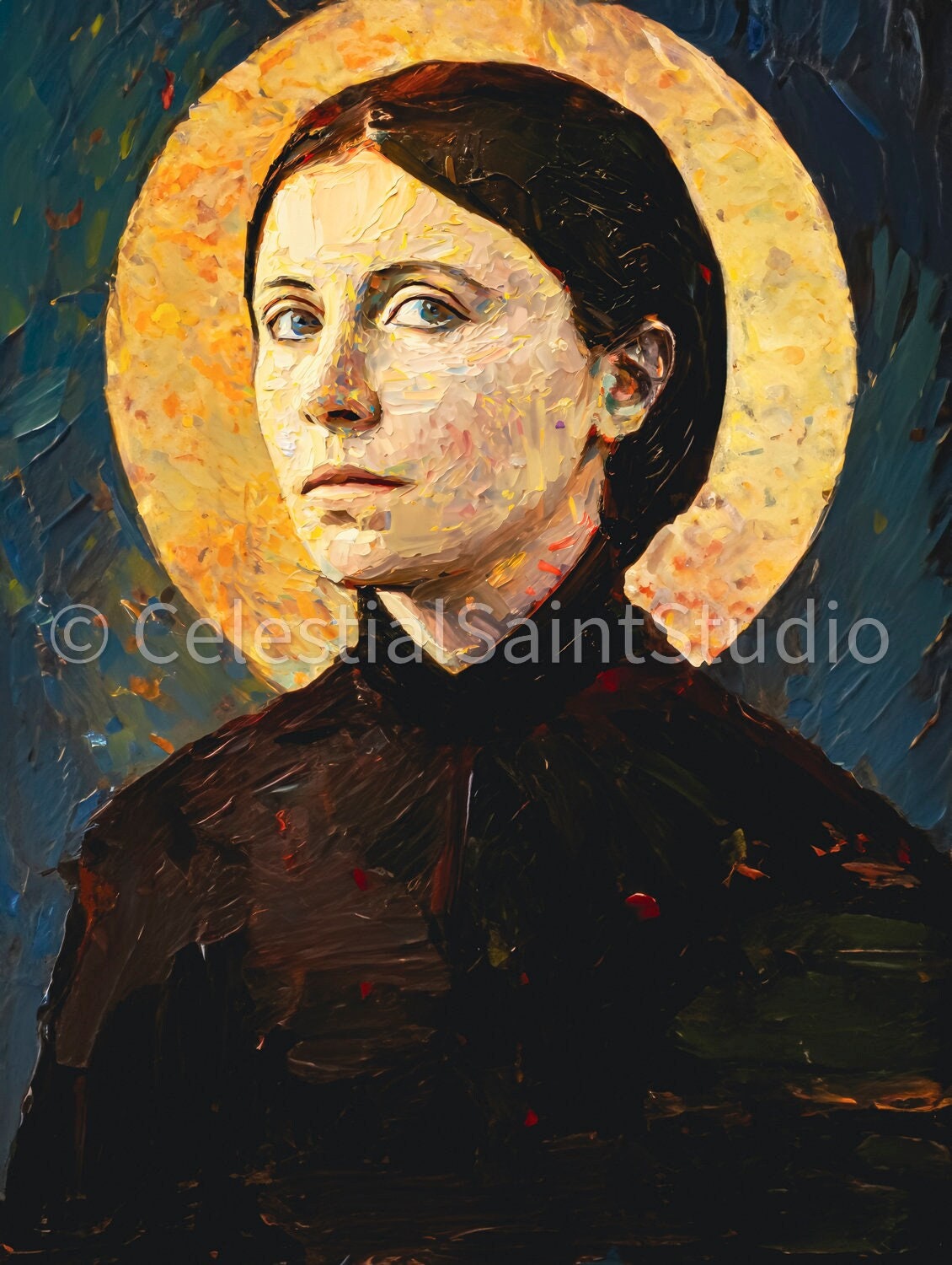 St. Gemma Galgani | DIGITAL OIL PAINT | Catholic Printable | Digital Download | Patron Saint | Catholic Art