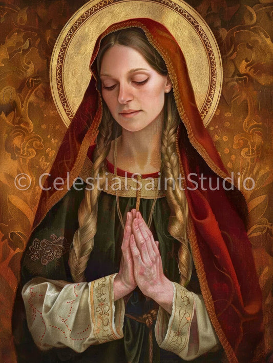 St. Genevieve | DIGITAL OIL PAINT | Catholic Printable | Catholic Art | Patron Saint | Digital Download