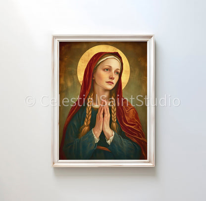 St. Genevieve | DIGITAL OIL PAINT | Catholic Printable | Catholic Art | Patron Saint | Digital Download