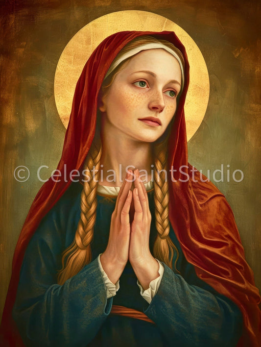 St. Genevieve | DIGITAL OIL PAINT | Catholic Printable | Catholic Art | Patron Saint | Digital Download