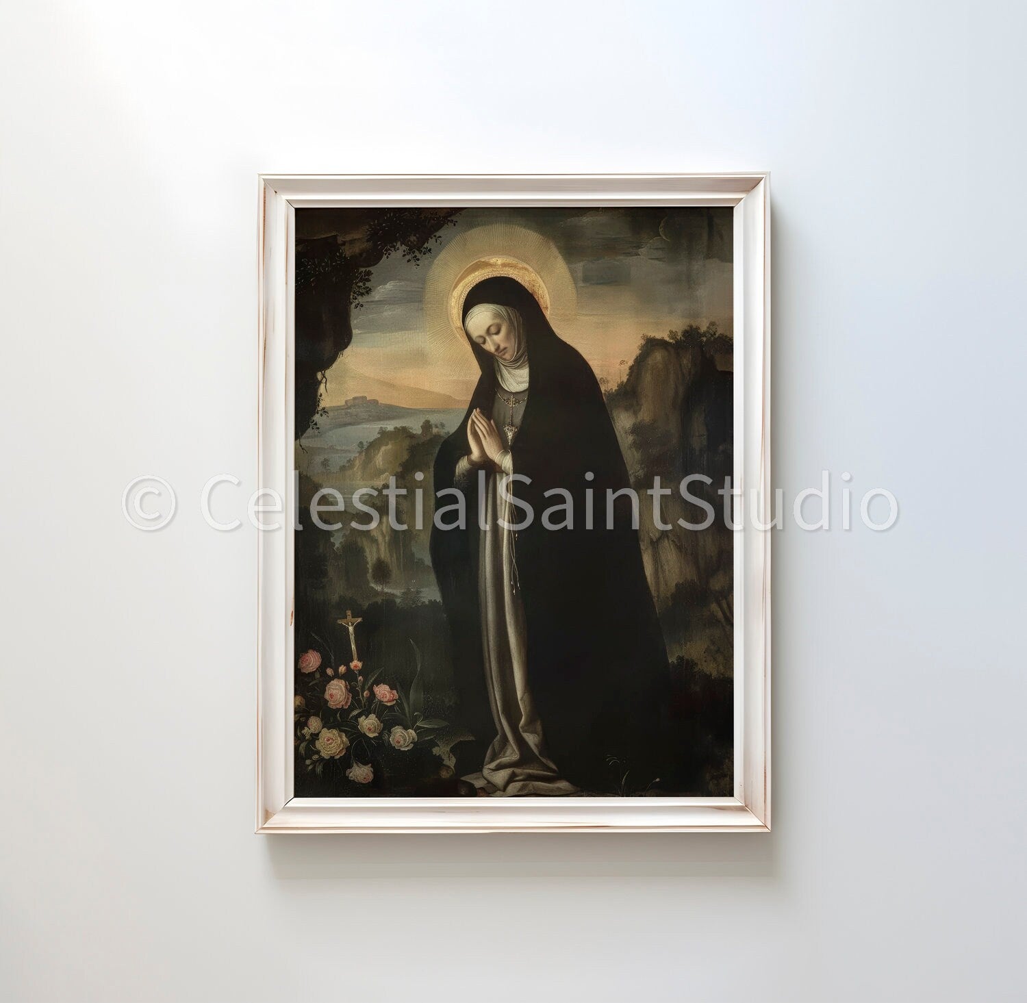 St. Gertrude the Great | DIGITAL OIL PAINT | Catholic Printable | Catholic Art | Patron Saint | Digital Download