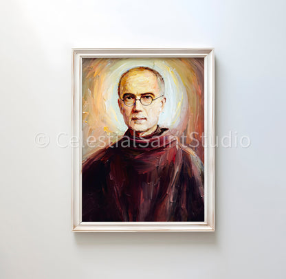 St. Maximilian Kolbe | DIGITAL OIL PAINT | Catholic Printable | Catholic Art | Patron Saint