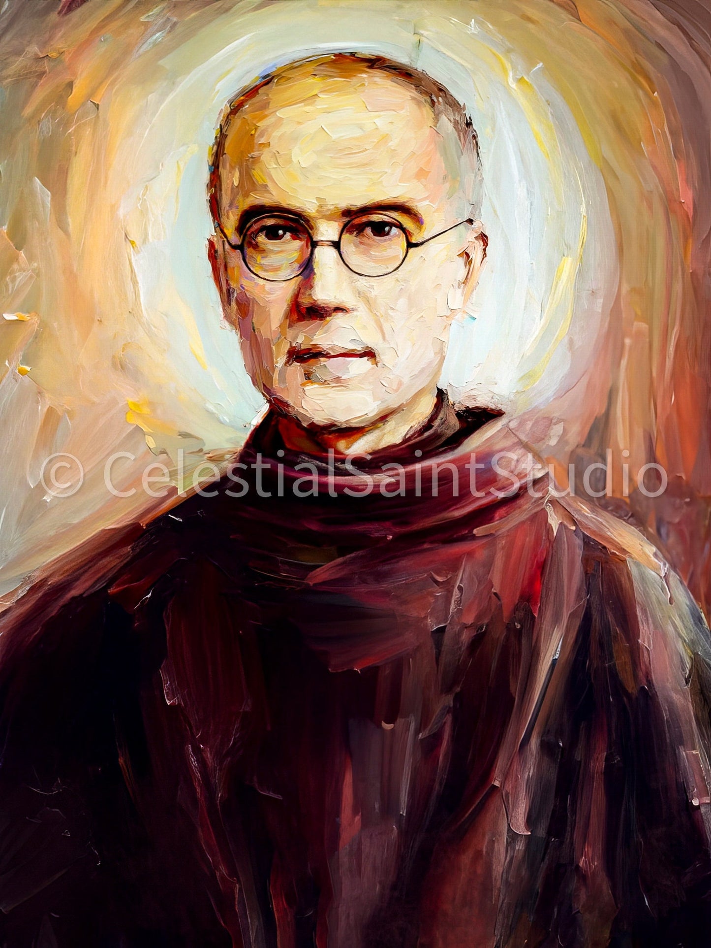 St. Maximilian Kolbe | DIGITAL OIL PAINT | Catholic Printable | Catholic Art | Patron Saint