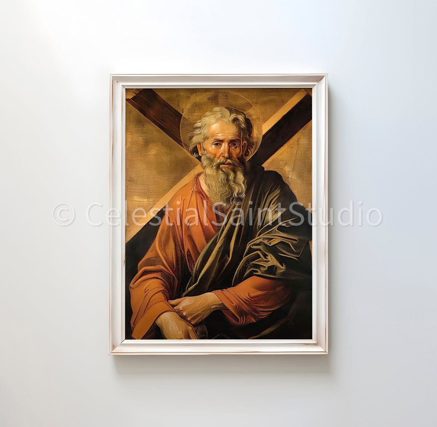 St. Andrew the Apostle | DIGITAL OIL PAINT | Catholic Printable | Catholic Art | Patron Saint | Digital Download