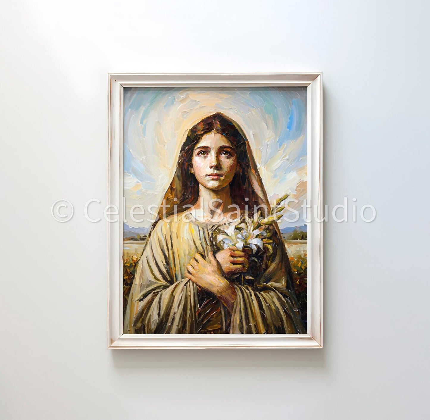 St. Maria Goretti | DIGITAL OIL PAINT | Catholic Printable | Catholic Art | Patron Saint | Digital Download