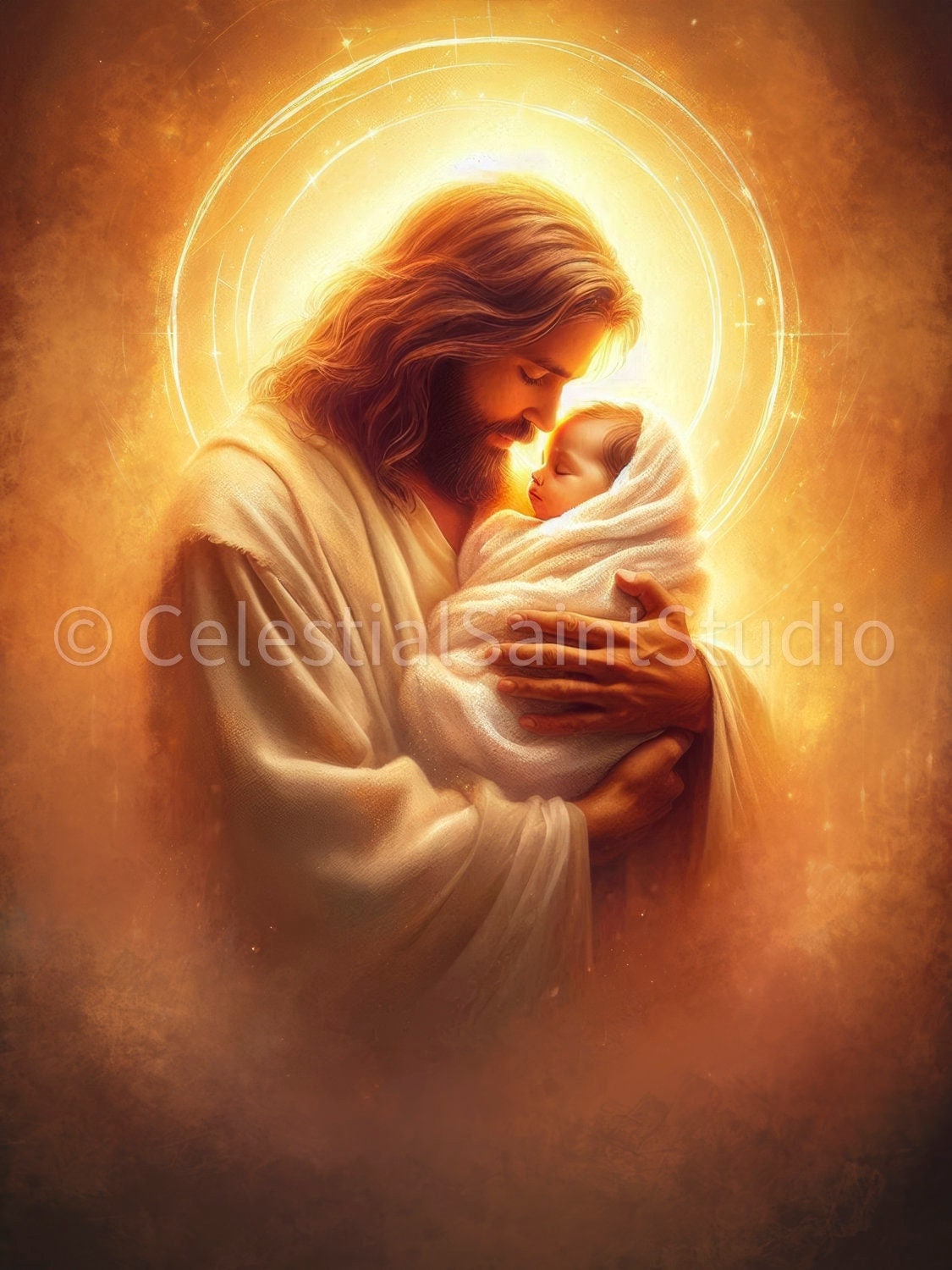 Christ holding baby | Christian Art | After miscarriage gift | Pics of Jesus | Digital Download