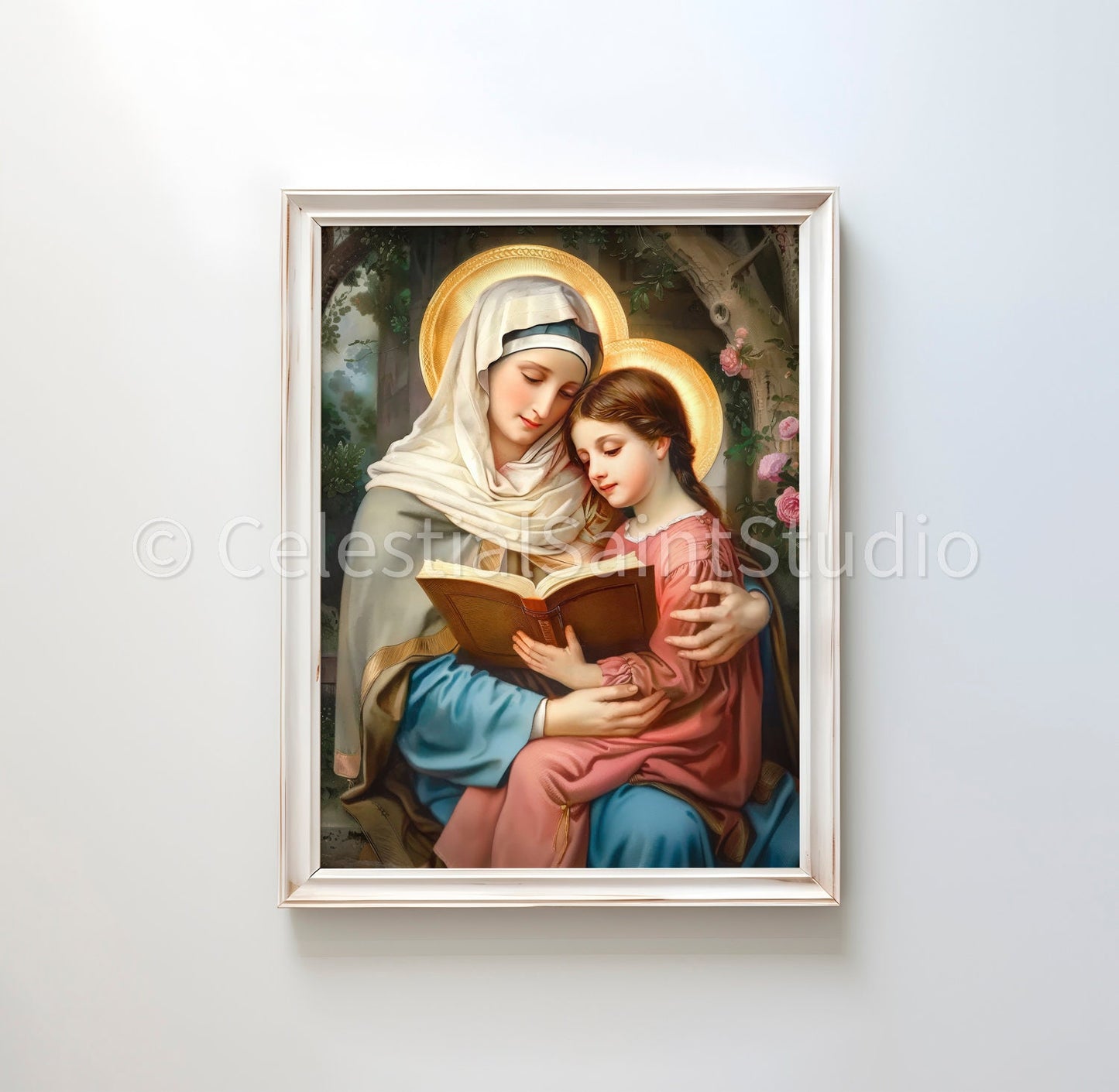 St. Anne | DIGITAL OIL PAINT | Catholic Printable | Catholic Art | Patron Saint | Digital Download