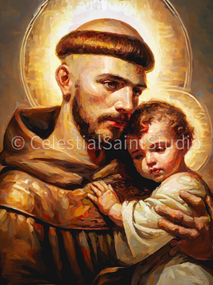 St. Anthony of Padua | DIGITAL OIL PAINT | Catholic Printable | Catholic Art | Patron Saint | Digital Download