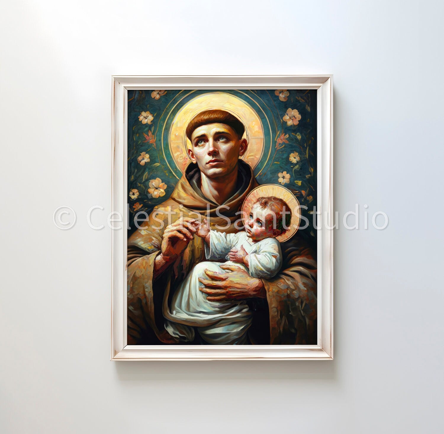 St. Anthony of Padua | DIGITAL OIL PAINT | Catholic Printable | Catholic Art | Patron Saint | Digital Download