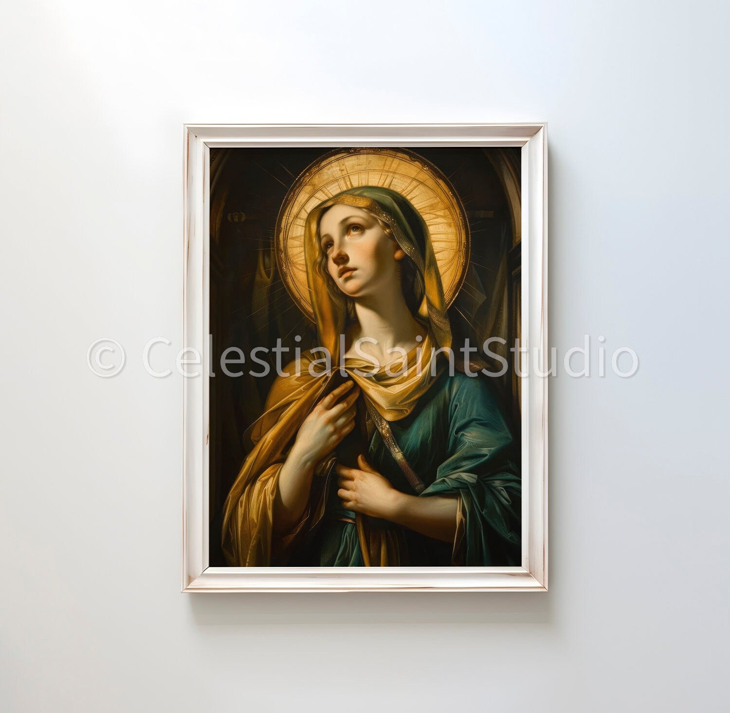 St. Apollonia | DIGITAL OIL PAINT | Catholic Printable | Catholic Art | Patron Saint | Digital Download