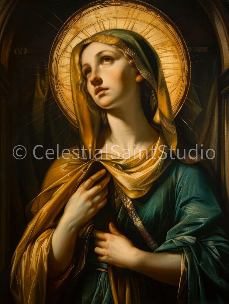 St. Apollonia | DIGITAL OIL PAINT | Catholic Printable | Catholic Art | Patron Saint | Digital Download