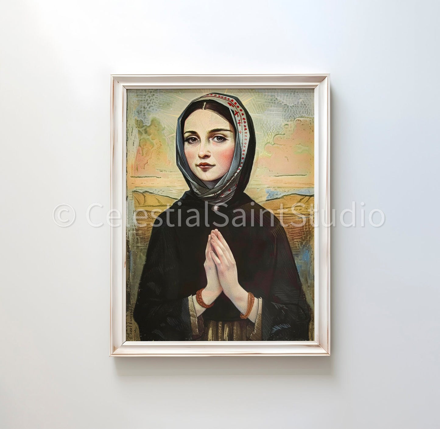 St. Bernadette | DIGITAL OIL PAINT | Catholic Printable | Catholic Art | Patron Saint | Digital Download