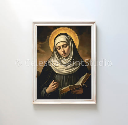 St. Bridget of Sweden | DIGITAL OIL PAINT | Catholic Printable | Catholic Art | Patron Saint