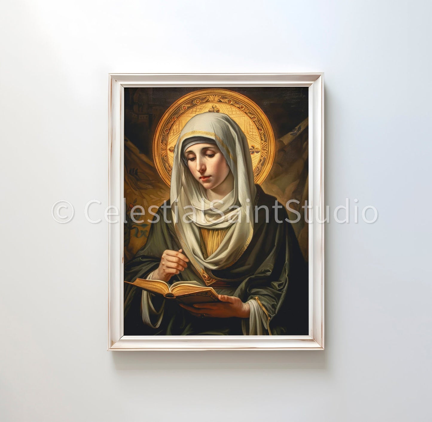 St. Bridget of Sweden | DIGITAL OIL PAINT | Catholic Printable | Catholic Art | Patron Saint