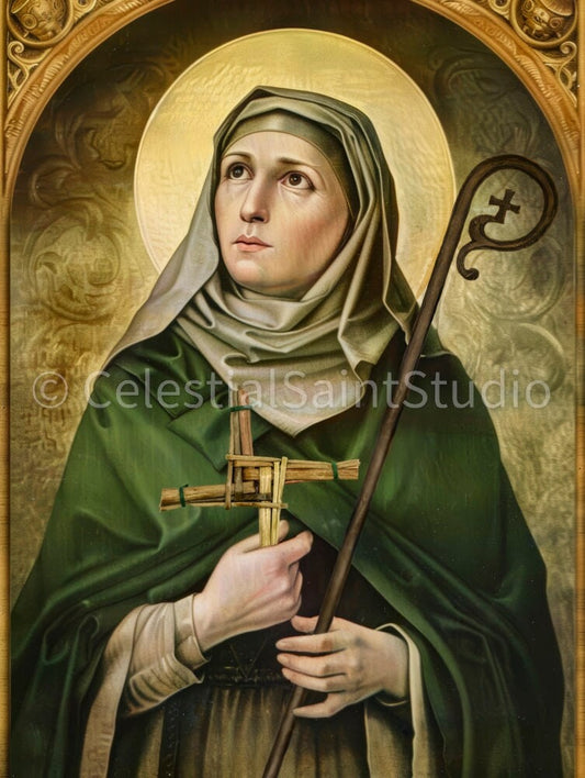 St. Brigid of Ireland | DIGITAL OIL PAINT | Catholic Printable | Catholic Art | Patron Saint