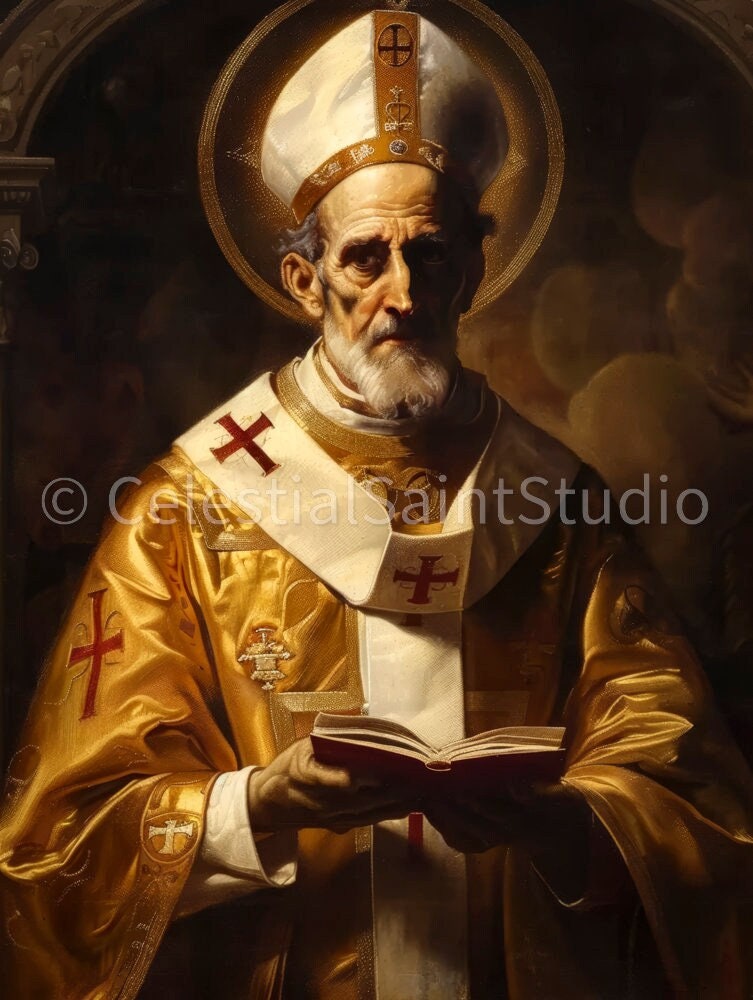 St. Clement | DIGITAL OIL PAINT | Catholic Printable | Catholic Art | Patron Saint