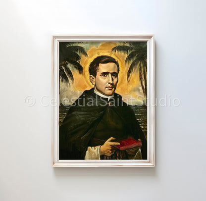 St. Damien of Molokai | DIGITAL OIL PAINT | Catholic Printable | Catholic Art | Patron Saint | Digital Download