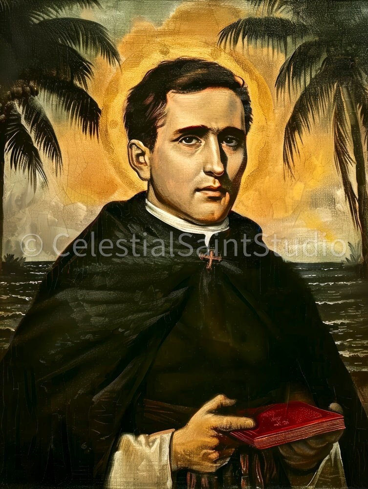 St. Damien of Molokai | DIGITAL OIL PAINT | Catholic Printable | Catholic Art | Patron Saint | Digital Download