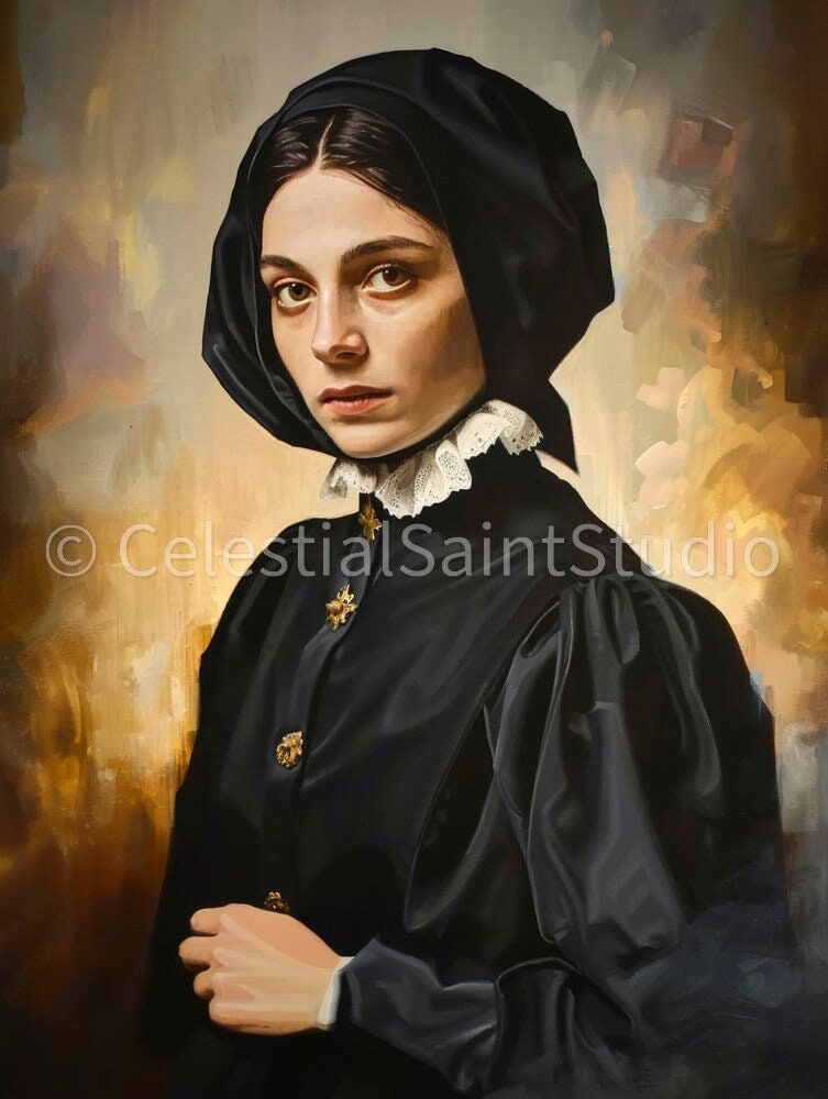 St. Elizabeth Ann Seton | DIGITAL OIL PAINT | Catholic Printable | Catholic Art | Patron Saint | Digital Download