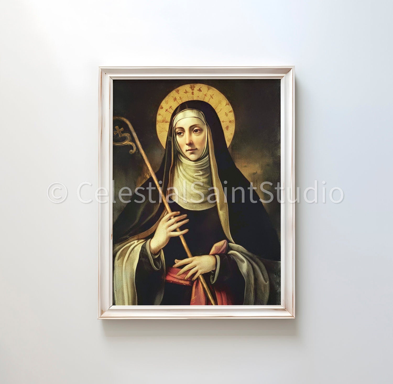 St. Gertrude the Great | DIGITAL OIL PAINT | Catholic Printable | Catholic Art | Patron Saint | Digital Download