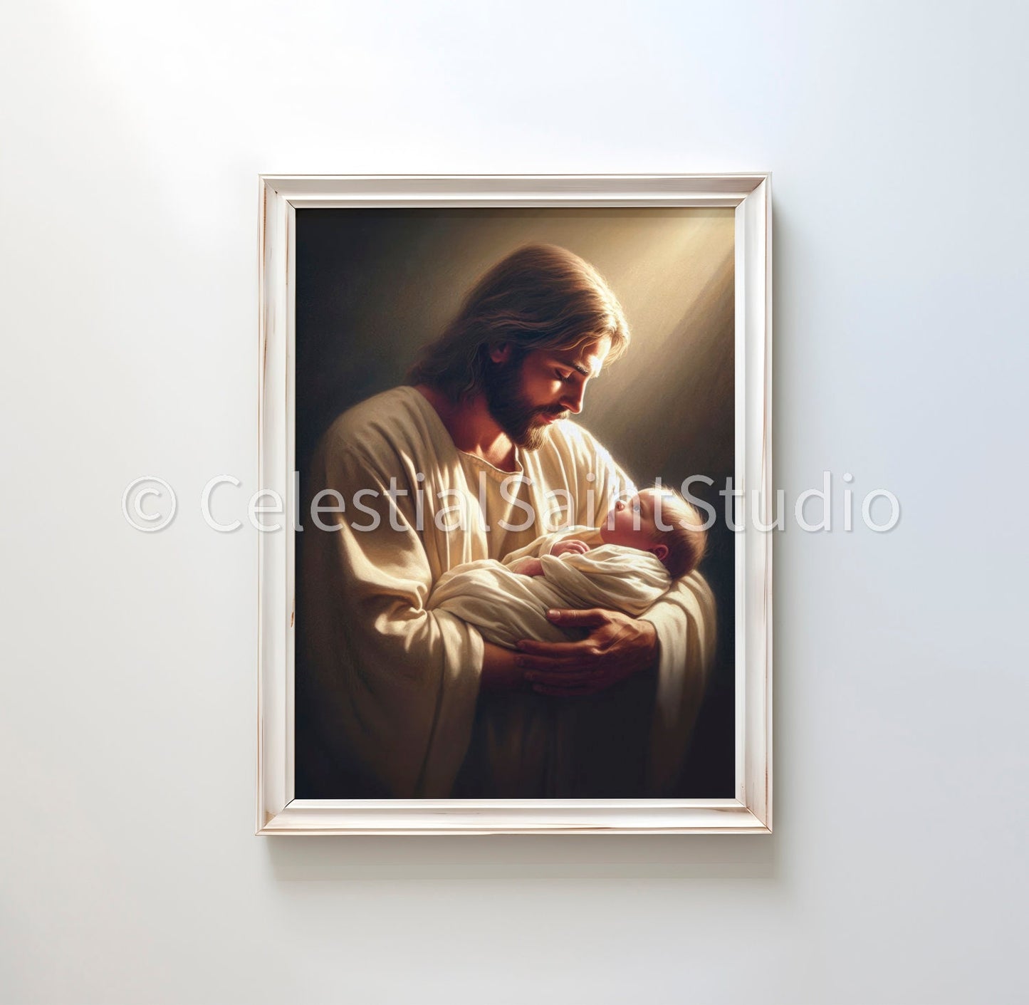 Christ holding baby | Christian Art | Pics of Jesus | Digital Download