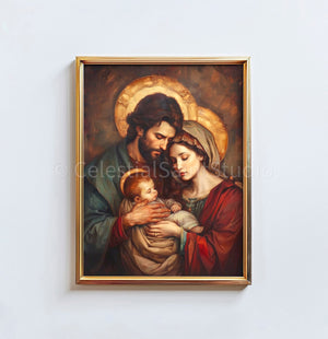 Holy Family | Image of The Holy Family | Catholic Printable | Catholic Art | Digital Download