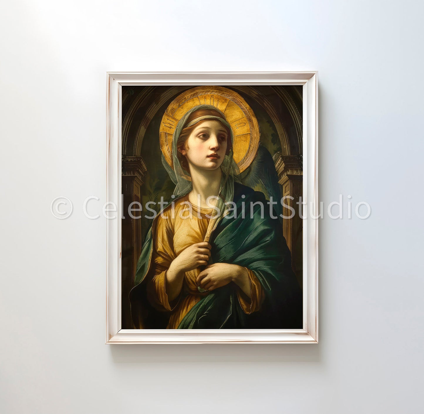 St. Apollonia | DIGITAL OIL PAINT | Catholic Printable | Catholic Art | Patron Saint | Digital Download