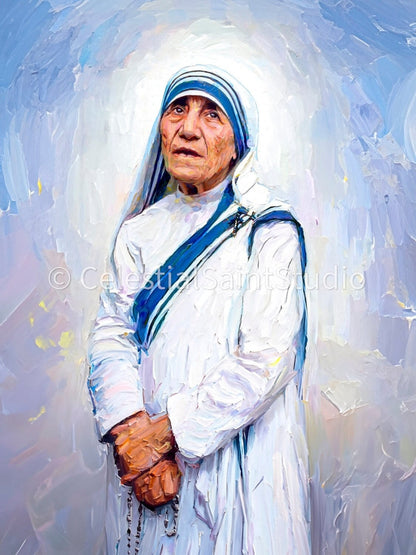 St. Mother Teresa of Calcutta | DIGITAL OIL PAINT | Catholic Printable | Digital Download | Patron Saint | Catholic Art