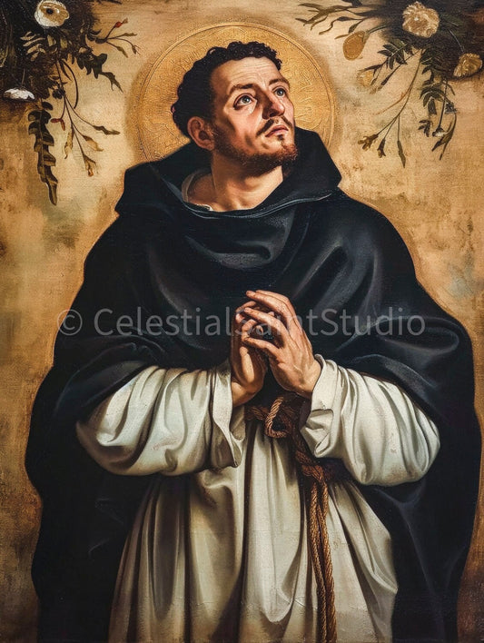 St. Dominic | DIGITAL OIL PAINT | Catholic Printable | Catholic Art | Patron Saint | Digital Download 