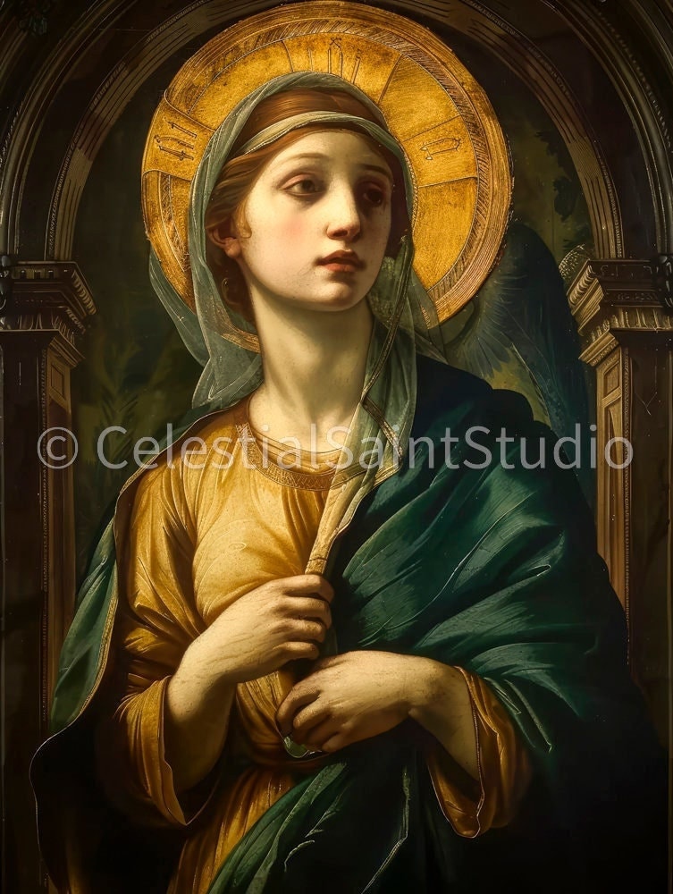 St. Apollonia | DIGITAL OIL PAINT | Catholic Printable | Catholic Art | Patron Saint | Digital Download